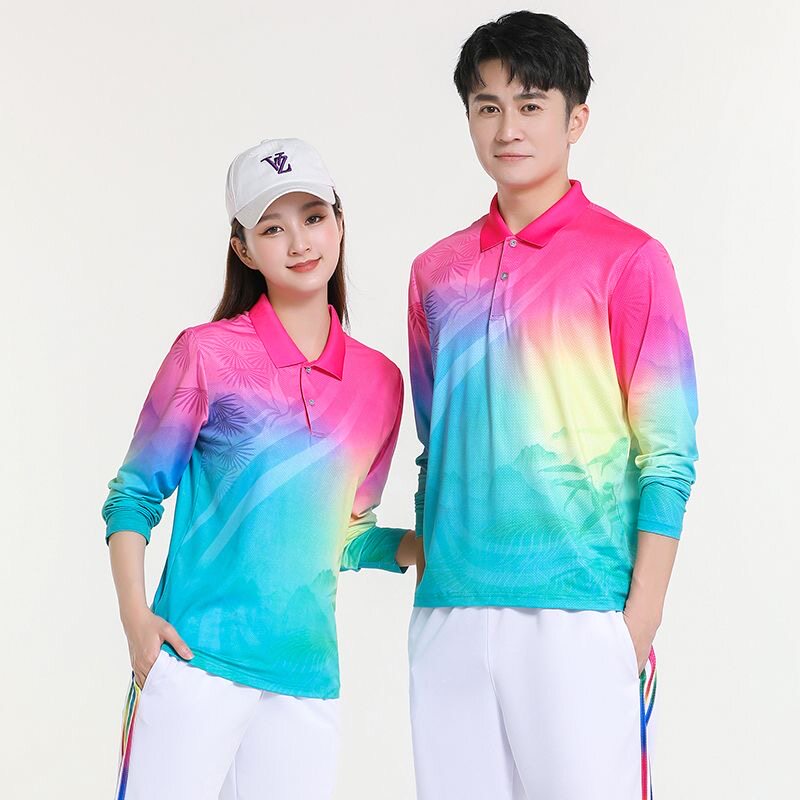 徒步队运动服春秋长袖T恤男女 佳木斯广场舞健身操柔力球团体套装