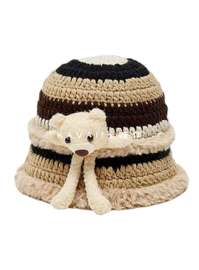 手钩小熊桶帽西瓜帽56-58cm-不退换