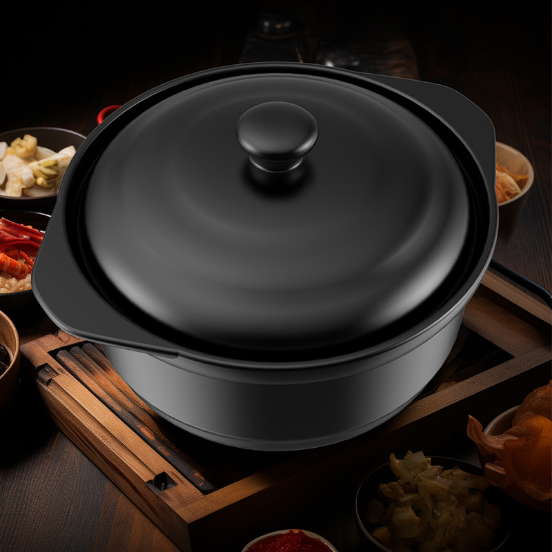 康舒黑色厨房进口材质大容量砂锅