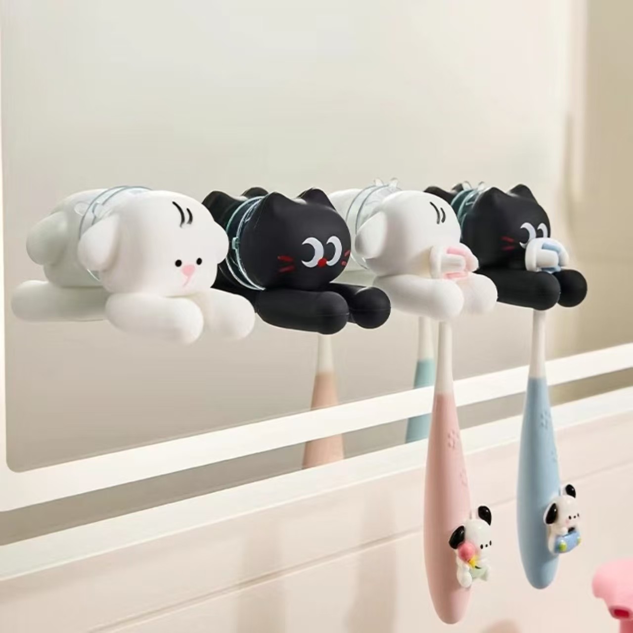 动物园牙刷架壁挂式吸盘免打孔可爱卡通卫生间墙上电动牙刷收纳,家庭/个人清洁工具,牙刷架/牙具座,淘宝优惠券,粉丝福利购,淘宝优惠卷
