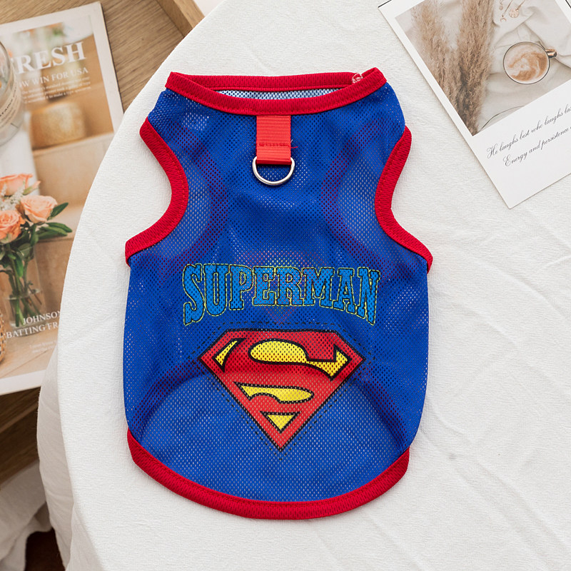 可牵引夏天薄款狗狗衣服大网眼背心宠物背心比熊泰迪小型犬猫咪衣