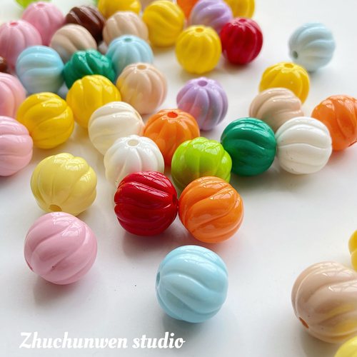 彩色亚克力南瓜珠简单纯色