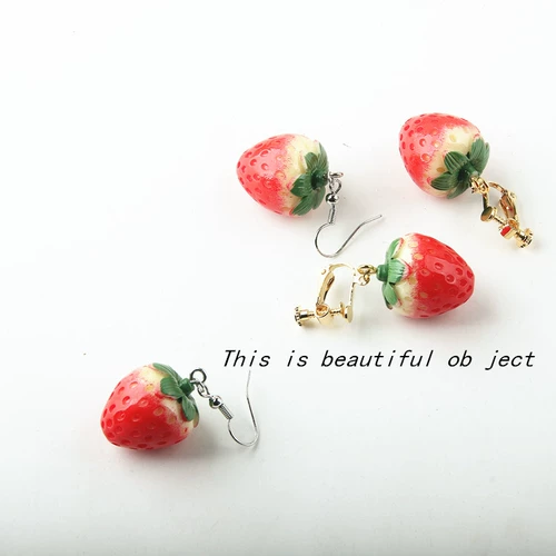 Милая клубника, реалистичный аксессуар с аксессуарами, серьги, «сделай сам»