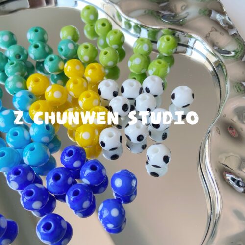 韩系波点琉璃珠串珠简约彩色