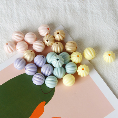 日本亚克力手作风耳饰南瓜珠