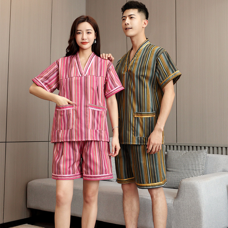 高档汗蒸服男洗浴服女大码200斤桑拿按摩服足浴服汤泉衣服理疗服