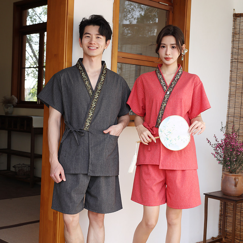 汗蒸服大码男洗浴服女足浴足疗浴衣浴裤短裤熏蒸按摩桑拿开衫新款,居家布艺,汗蒸服,淘宝优惠券,粉丝福利购,淘宝优惠卷