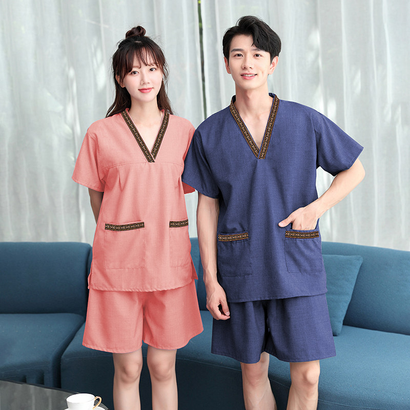汗蒸服女洗浴服情侣男洗浴中心足浴服按摩可定制采耳美容院新款