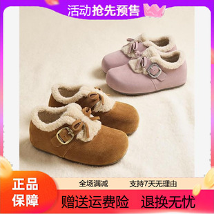 内增高加绒棉鞋 喵喵吐司勃肯鞋 雪地靴子B2829DM5 新款 百丽2025冬季