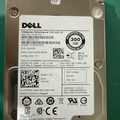 【全场5折起】DELL ST300MP0005 300G 15K SAS硬
