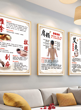 养生馆挂画按摩spa壁画理疗海报