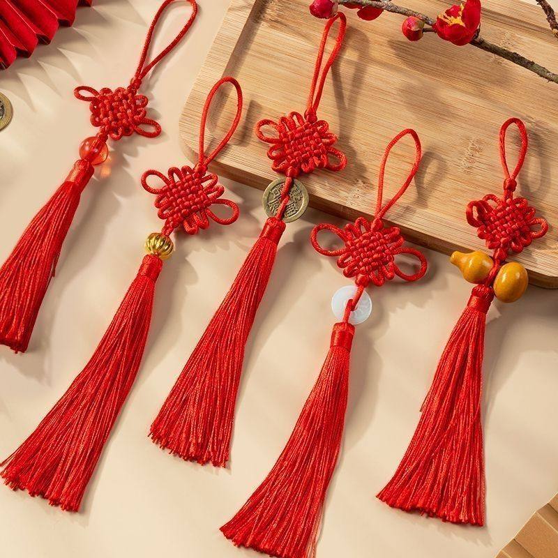 年宵福桶插花配件植绒灯笼中国节盆景挂件喜庆材料个人diy材料件