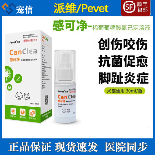 派维感可净稀葡萄糖酸录已定溶液犬狗猫溃烂趾间炎后外伤愈合
