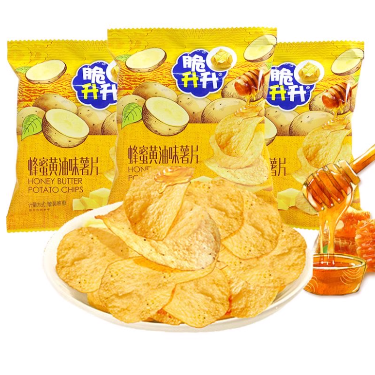 临期脆升升蜂蜜黄油味薯片60g土豆片网红休闲零食煲剧小零食袋装