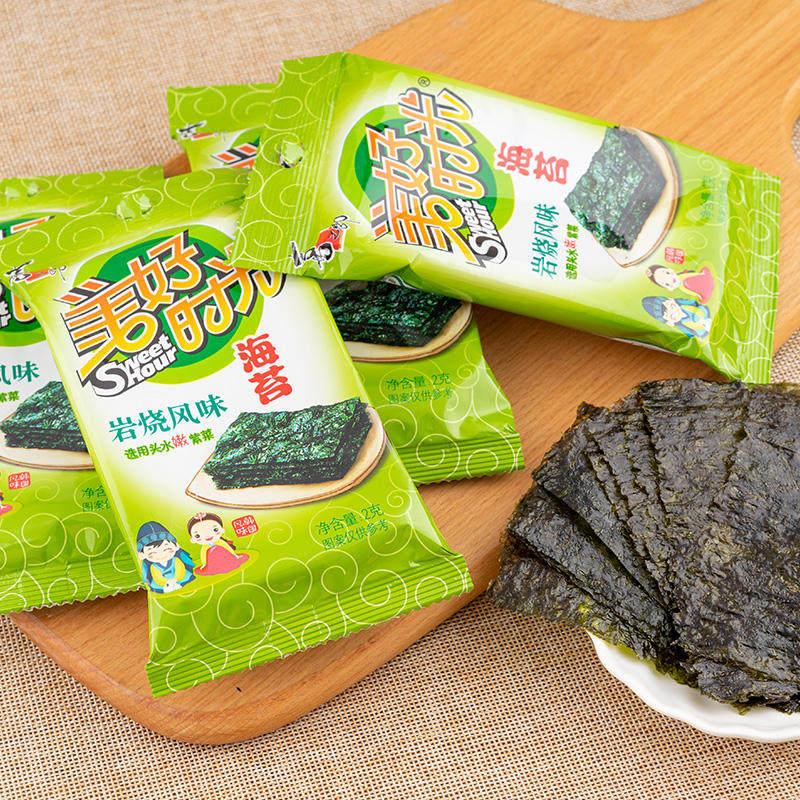临期喜之郎美好时光岩烧风味海苔片16g袋装即食烤紫菜脆片海味
