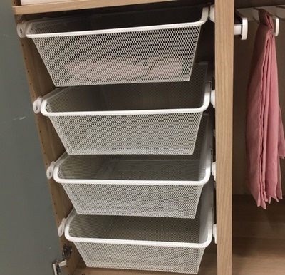 宜家代购康普蒙网篮附拉出式挂杆衣柜筐子抽屉衣物储物拉篮