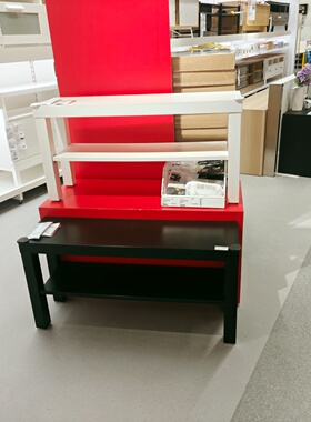 宜家正品国内代购拉克电视柜黑色白色电视柜边桌90x26cm置物柜