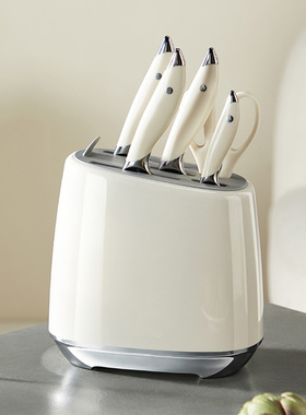 德国月光白色钢材不锈钢刀具厨房套装组合菜刀家用切菜板砧板刀架