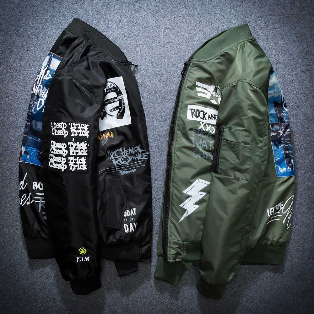 美国?#31449;尚?#21592;夹克棉服大码情侣外套MA1男女秋冬加厚棉衣棒球服