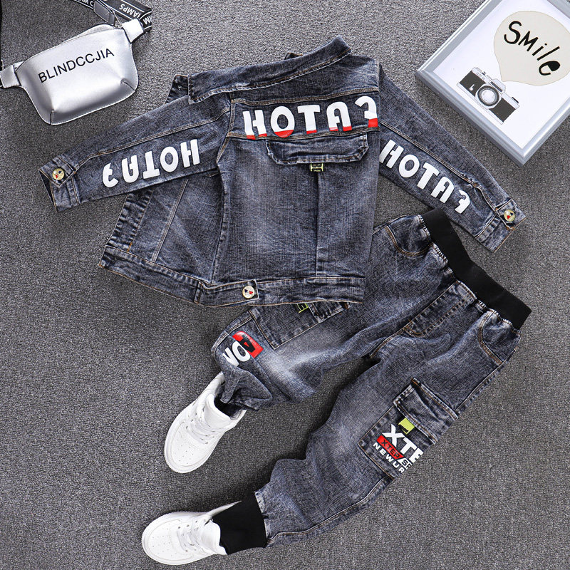 男童春装牛仔套装2026新款洋气宝宝3韩版衣服儿童两件套帅气4岁潮