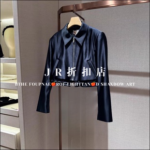 宽松短款 2025秋季 长袖 新款 外套女上衣XRJ4W18D 简约通勤翻领拉链款