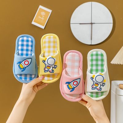 儿童亚麻拖鞋透气舒适防滑