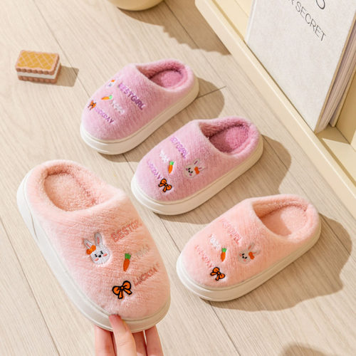 可爱儿童秋冬季棉拖鞋