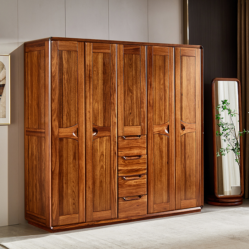 尚可优现代中式奢华乌金木衣柜