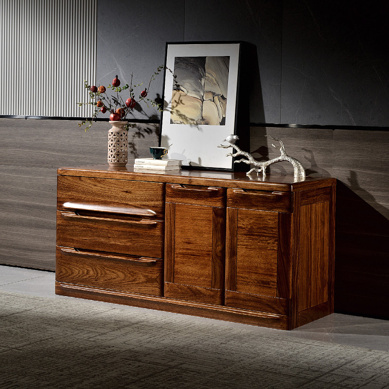 乌金木六斗柜卧室电视柜长方形多功能储物柜收纳柜现代新中式抽屉