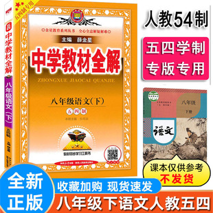 【五四制人教】新版初中全解语文八年级下册人教版54制人民教育版薛金星中学教材全解初三8年级下课堂笔记课本薛金星教全解