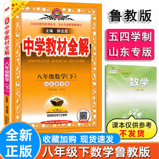 【五四制】新版初中全解数学八年级下册鲁教版54制山东教育版薛金星中学教材全解初三8年级下课堂笔记课本薛金星教材全解