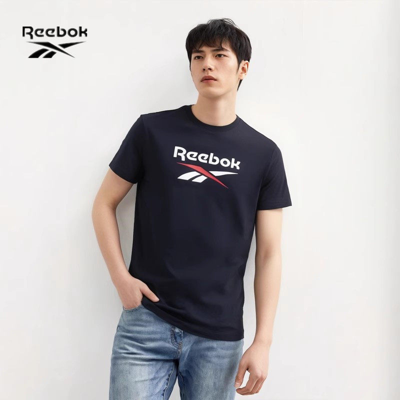 Reebok/锐步 男子经典LOGO复古运动棉透气短袖T恤