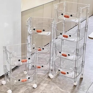 日本进口MUJIE收纳架零食家用置物架小推车化妆品移动落地储物架
