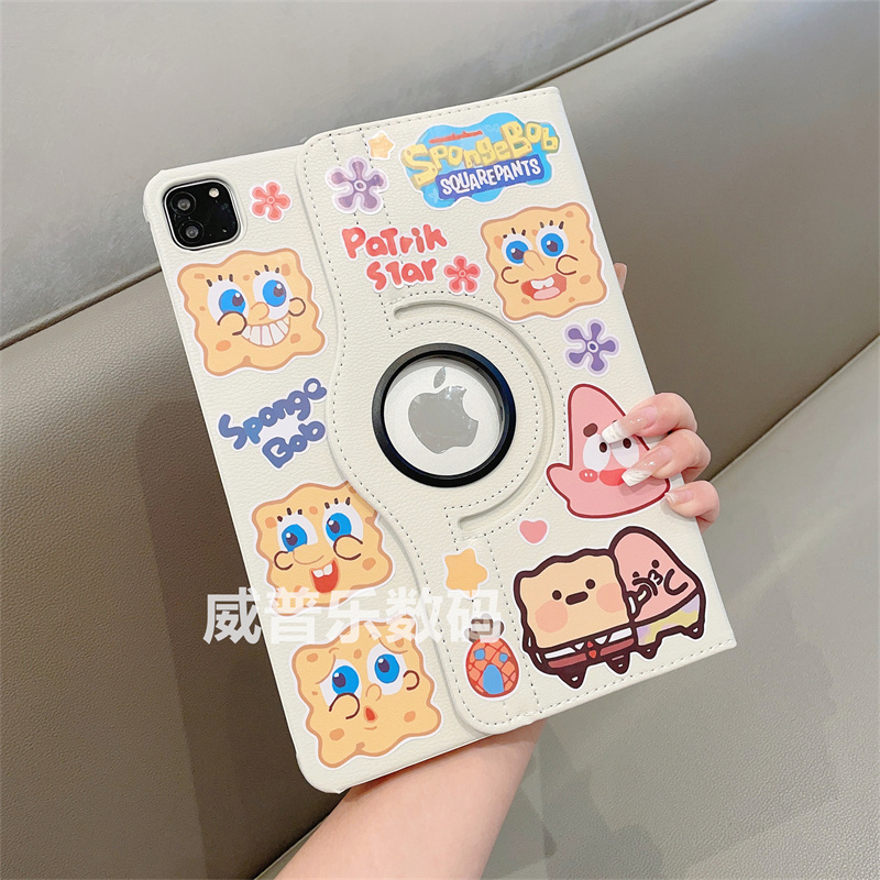 可爱好看卡通360旋转适用ipad8代保护套2023款10.2寸苹果Air345平板壳10.9寸防摔pro11寸外壳9.7寸支架mini6