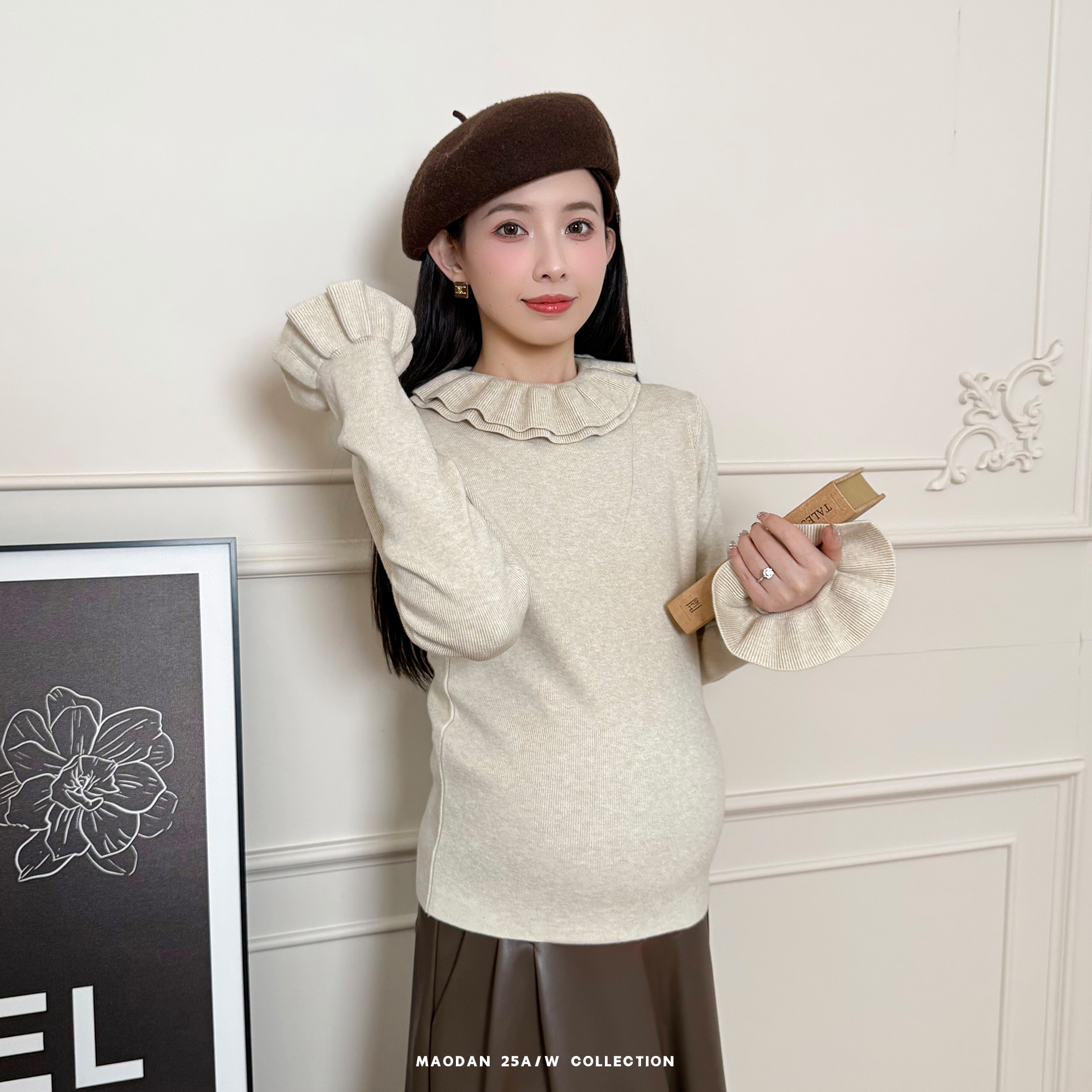 猫单【层次美学】孕妇装加厚针织打底衫长袖厚款纯色百搭