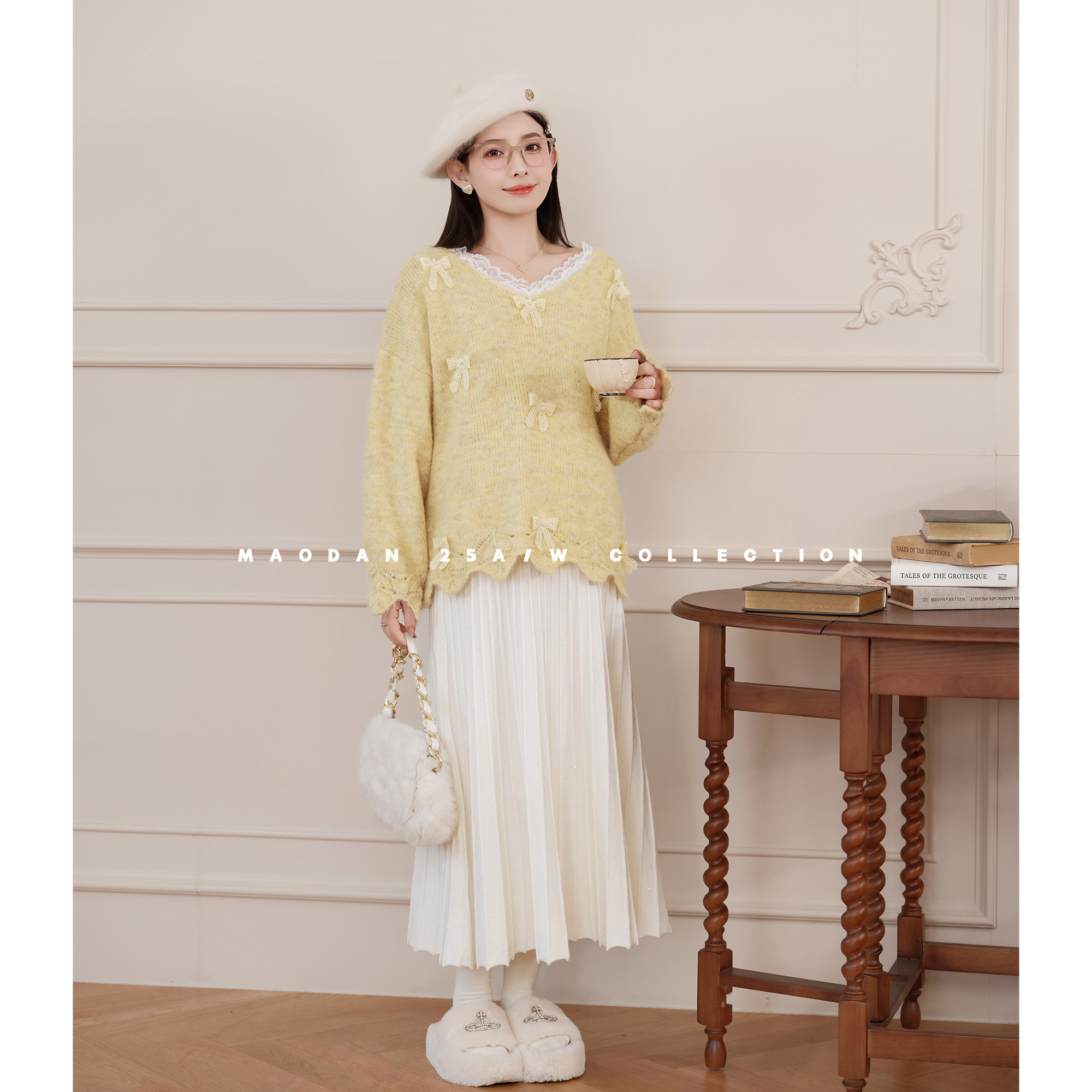 猫单【柠檬芝士】【羊毛】娜娜的孕期穿搭孕妇装冬季新品毛衣裙子