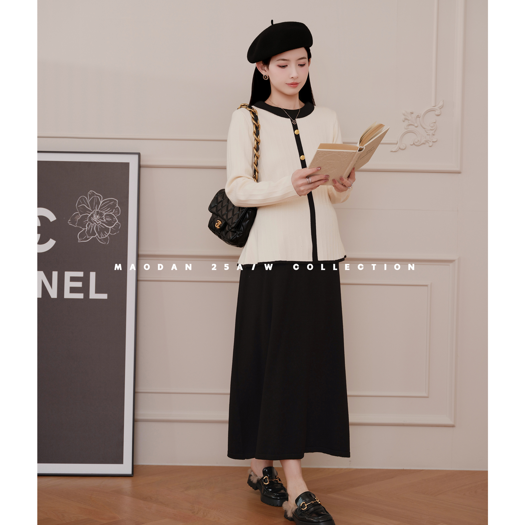 猫单【伯爵午茶】娜娜的孕期穿搭孕妇套装秋冬新品洋气针织两件套