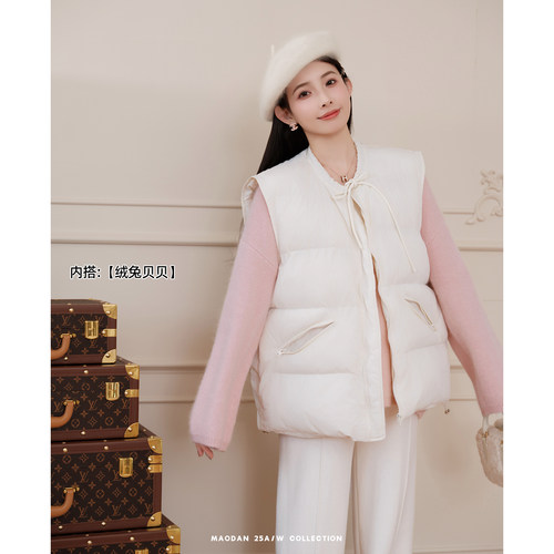 猫单【饼干马甲】【棉】娜娜的孕期穿搭孕妇装冬季新气质马甲外套