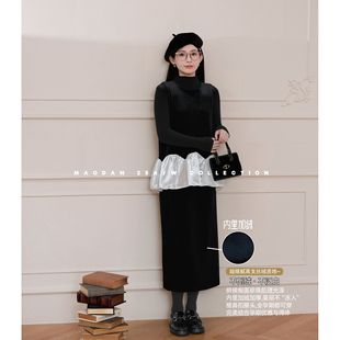 北欧香颂 显瘦加绒加厚半裙套装 娜娜 时尚 孕期穿搭孕妇装 猫单