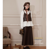 孕期穿搭孕妇装 娜娜 秋季 新品 猫单 复古上衣半裙套装 尼亚琥珀