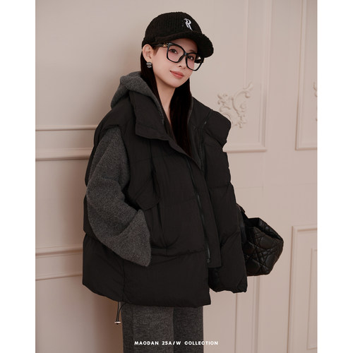 猫单【暖暖马甲】【100棉】娜娜的孕期穿搭孕妇装秋冬百搭厚外套