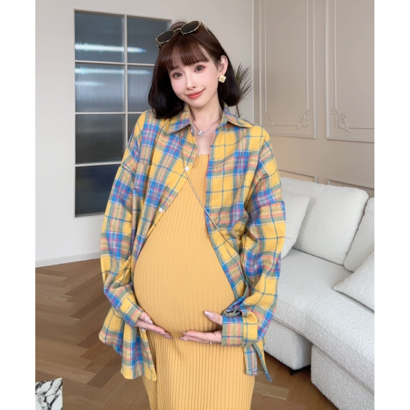 娜娜的孕期穿搭孕妇连衣裙套装