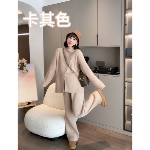 娜娜的孕期穿搭v上衣裤子套装