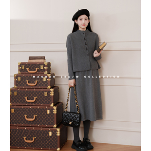 猫单【迷雾奥伦】娜娜的孕期穿搭孕妇套装秋冬新品气质针织连衣裙