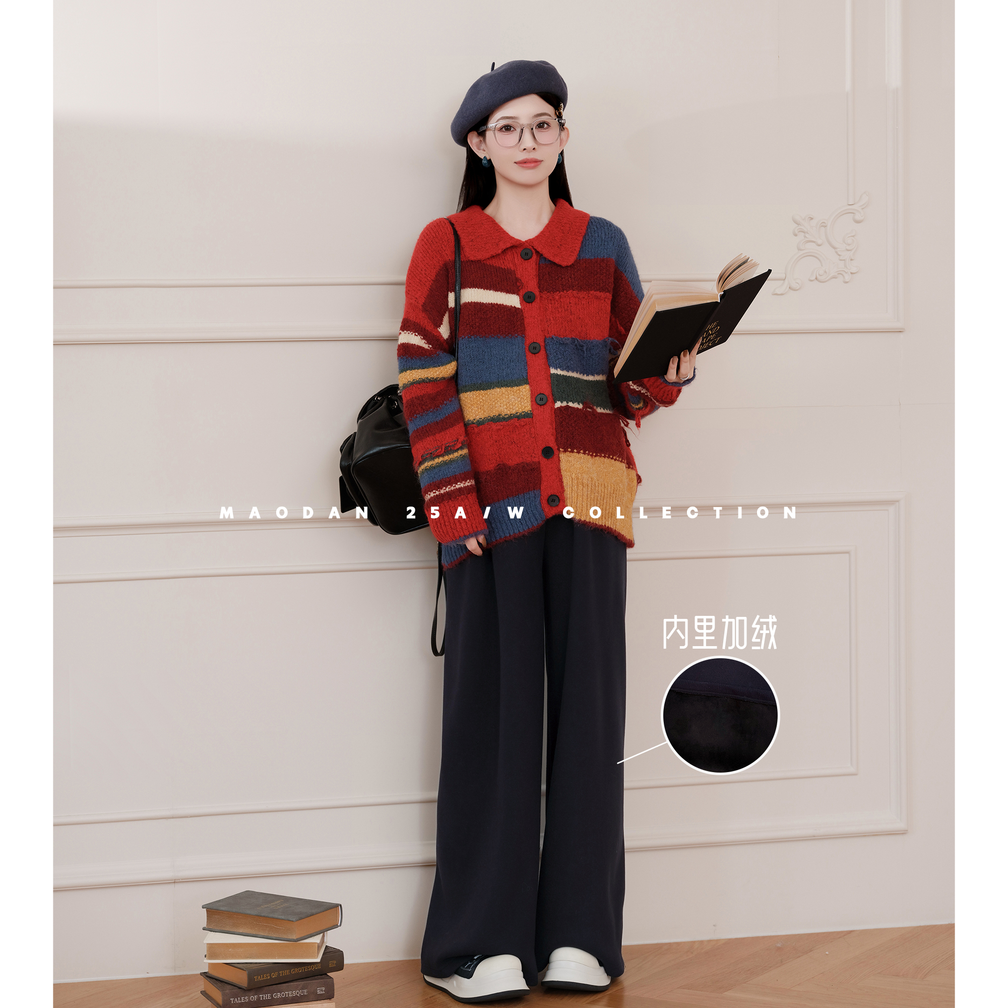 猫单【染梦画报】【羊毛】娜娜的孕期穿搭孕妇装加绒新品裤子套装