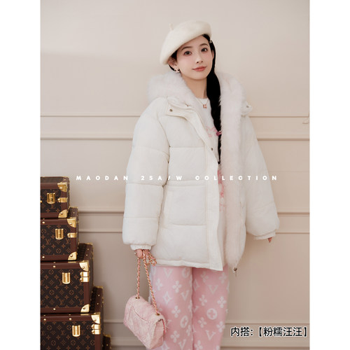 猫单【融雪布蕾】娜娜的孕期穿搭孕妇装冬季新品气质时尚棉服外套