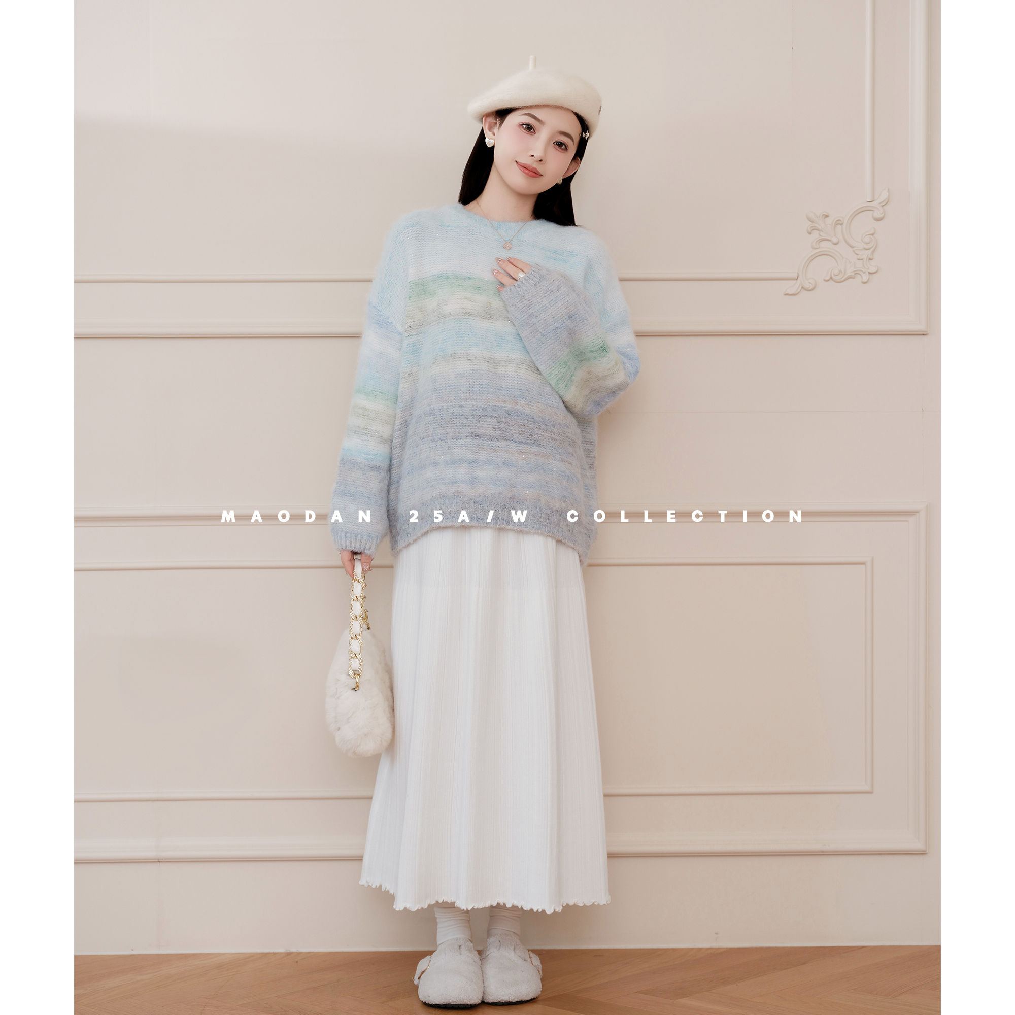 猫单【花房雪域】【羊毛】娜娜的孕期穿搭孕妇装冬季新品毛衣套装