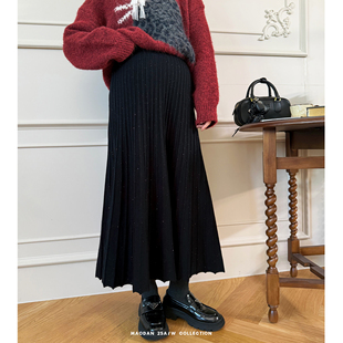 热恋草莓 半身裙冬季 娜娜 中长款 洋气裙子 孕期穿搭孕妇装 猫单