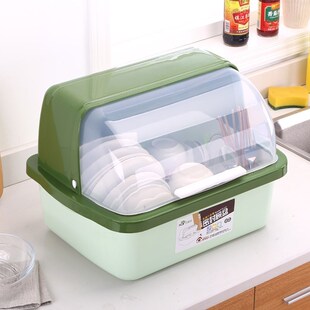 Dish rack with cover plastic half flip the kitchen cupboard