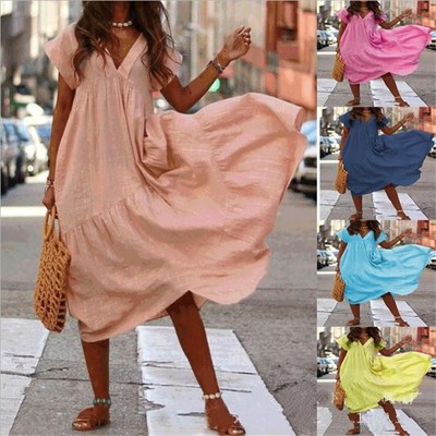Women Summer Maxi Dress 2019 casual Long Dresses plus size裙